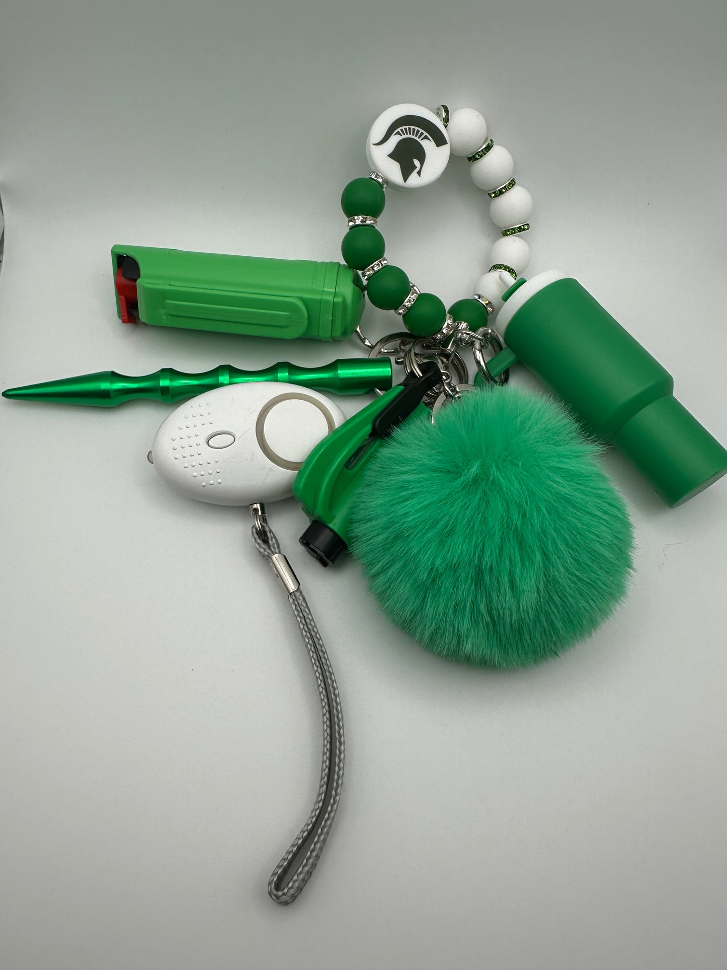 Safe T Keychain Michigan State Football Deluxe with Pepper Spray