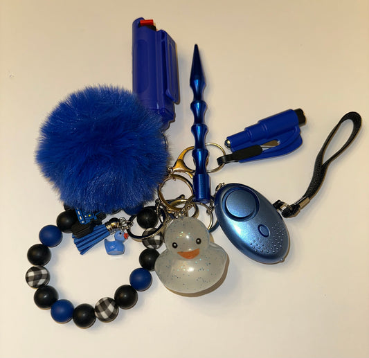 Safe T Keychain- Duck, Duck Deluxe Blue with Pepper Spray