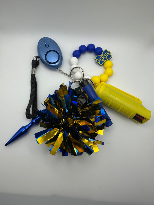Safe T Keychain- Michigan Football with Pepper Spray