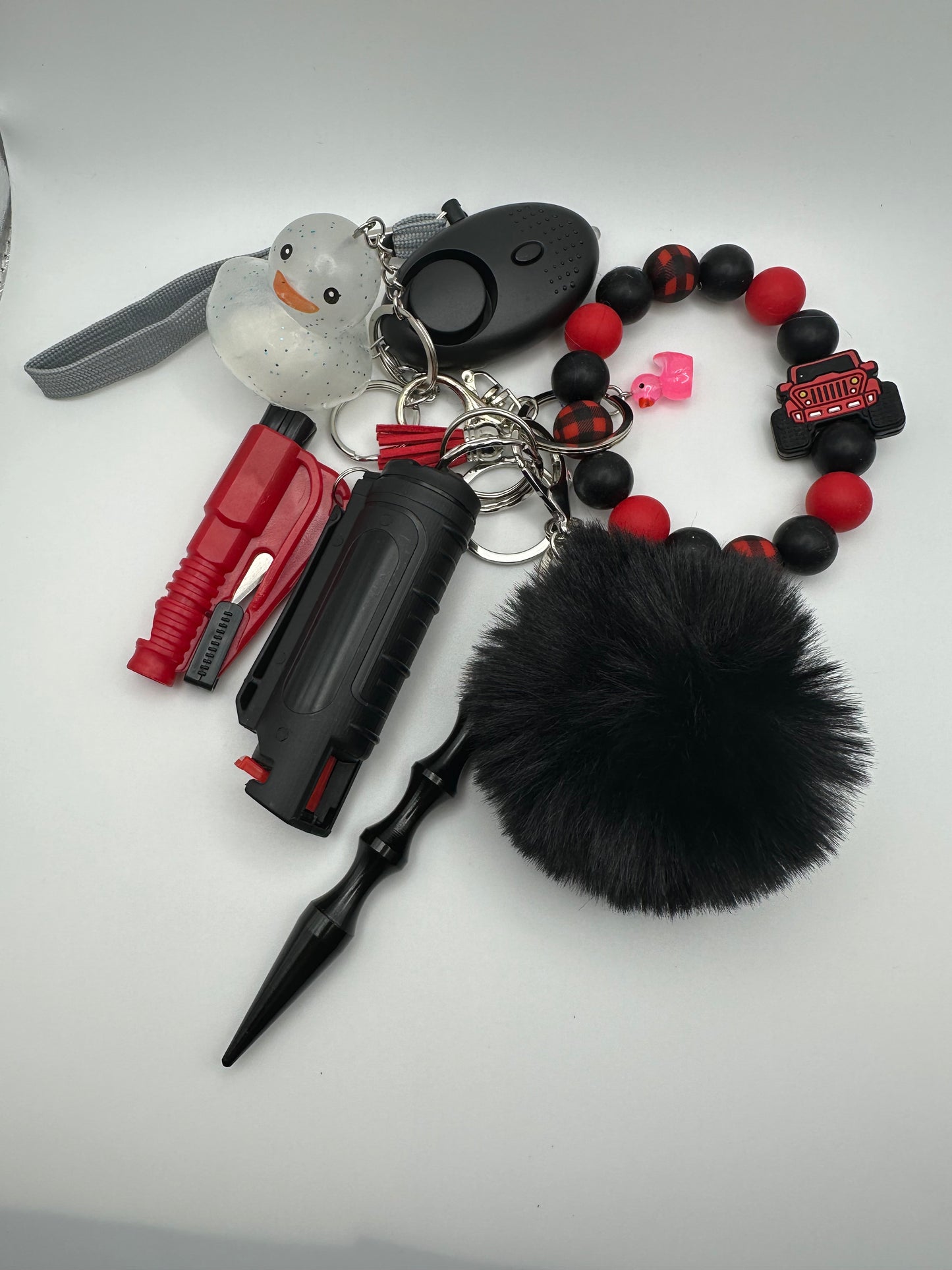 Safe T Keychain- Duck, Duck Deluxe Red with Pepper Spray