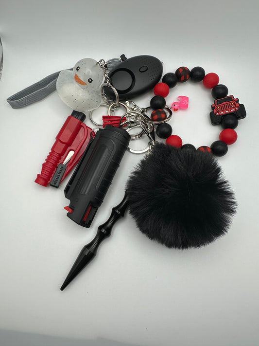 Safe T Keychain- Duck, Duck Deluxe Red with Pepper Spray