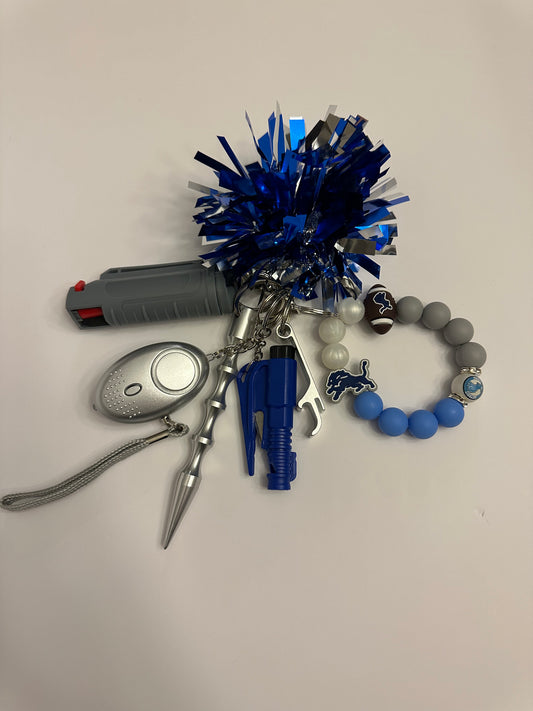 Safe T Keychain- Detroit Football Deluxe with Pepper Spray